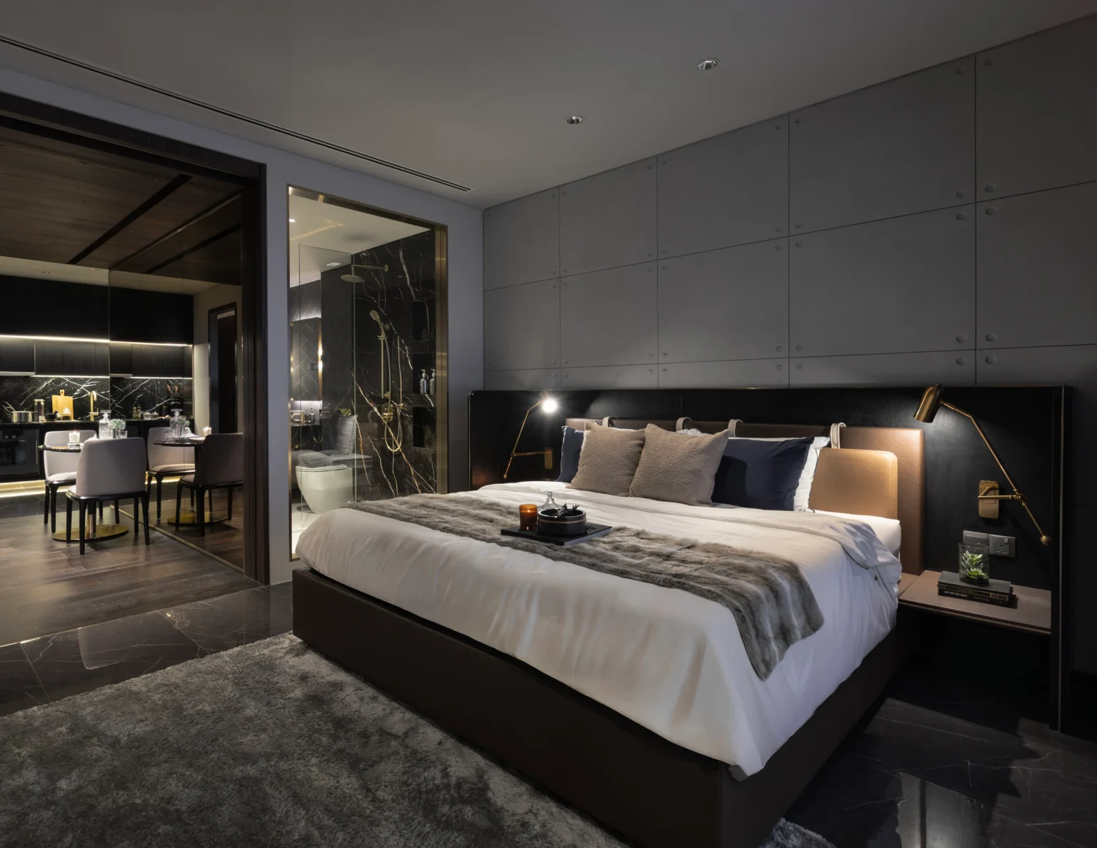 Show residence bedroom at CloutHaus Residences